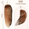 TELAIN Fluffy Therian Fox Tail Keyring - Soft Fur, Realistic