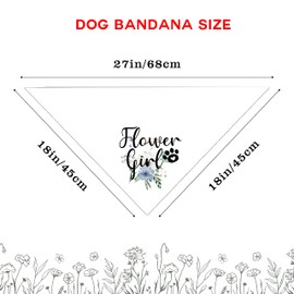 Lcoanriut Engagement Gift Flower Girl Bridal Party Wedding Dog Bandana, Medium, Flower Girl, Polyester, for Small Medium Cat Dogs
