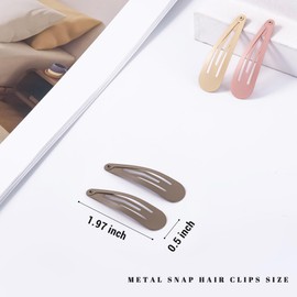 Cptots 48 PCS Small Metal Barrettes For Women Non Slip Water Drop Snap Clips For Thick Thin Fine Hair Classic Accessories,Pink Blue Green,1.97 x 0.5 In