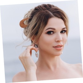 OHPHCALL 3pcs Vintage Wooden Hair Pins u Shaped for Women Green Ebony Hairpins for Women