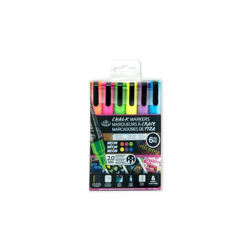 Royal & Langnickel 6pc 2mm METALLIC CHALK MARKER SET