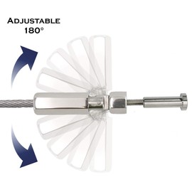 Stainless Steel 316 Grade Staircase Cable Railing Adjustable Tensioner w/Inner Hex Socket Threaded Terminal for 1/8" Cable on 2 x 2, 4 x 4 Post (Mirror Finish, 5-Pack)