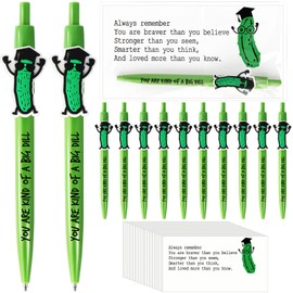 Sayglossy 20 Sets Graduation Pickle Pens 2025 You Are Kind of a Big Dill Inspirational Emotional Support Pen Positive Encouragement Affirmation Gifts for Preschool Junior School College Students