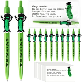 Sayglossy 20 Sets Graduation Pickle Pens 2025 You Are Kind of a Big Dill Inspirational Emotional Support Pen Positive Encouragement Affirmation Gifts for Preschool Junior School College Students