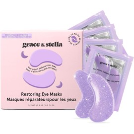 grace & stella grace and stella Eye Patches (Purple, 48 Pairs) - Retinol Under Eye Patches - Under Eye Mask for Puffy Eyes and Dark Circles - Dermatologist Tested Gel Eye Mask - Vegan Anti Wrinkle Patches