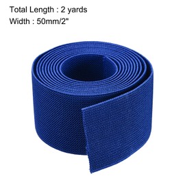 MECCANIXITY Cinta Elástica Ancha de Sarga de Doble-Cara, 2'' Ancho 2 Yardas Longitud, Correa Elástica Tejida, Banda Elástico Pesada para Costura Cinturilla, Azul