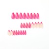 24pcs Full Cover False Nails Hot Pink Medium Almond Press-On