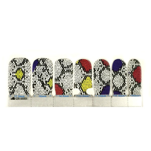 Wrapables Decorative Nail Wraps Nail Stickers Nail Decal, Rainbow Snake Skin