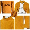 Jewboer Leather Welding Apron with Sleeve,Heavy Duty Welding Jacket,Heat Flam...
