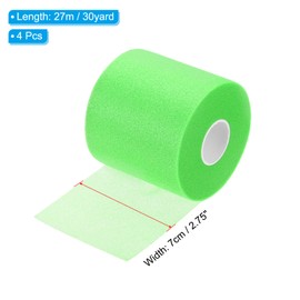 PATIKIL Foam Pre Wrap Athletic Tape 2.75 Inch x 30 Yards, 4 Rolls Non-Adhesive Prewrap Headbands for Hair Soccer Sport Wrists Elbows Knees Ankles, Green
