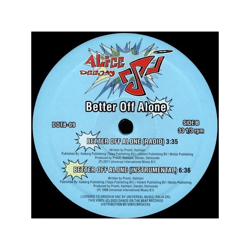 Alice Deejay - Better Off Alone (Vinyl 12" 2023, Import,