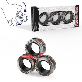 3 piezas de anillos magnéticos Fidget Toy Set, idea para ejercitador manual TDAH, juguetes fidget para adultos, anillos magnéticos giratorios para terapia de alivio de ansiedad, paquete fidget ideal