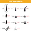 120 Sets Mixed Designs Metallic Black Bullet Spikes Kit for