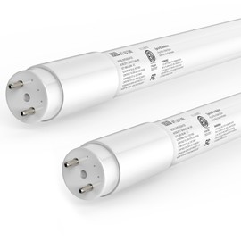JESLED 2 Pack T8 LED Bulbs 4Foot, 14W 2450LM 5000K, Single or Double End Powered, Plug and Play or Ballast Bypass, Type A+B F32T8 or F40T12 Fluorescent Light Bulbs Replacement, Frosted