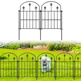 BEMTTALY Decorative Garden Fence 10 Pack, Garden Fence Border 22inx10ft, Garden Fencing Animal Barrier, Rabbit Fence for Garden, Garden Fencing for Garden Bed, Dogs, Black Rustproof Metal Garden Fence