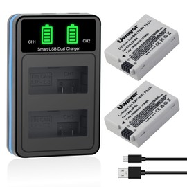 LP-E8 Battery 2 Pack and Dual Charger Compatible with Canon EOS Rebel T2i, T3i, T4i, T5i, EOS 550D, 600D, 650D, 700D, Kiss X4, Kiss X5, Kiss X6, X6i, X7i Cameras