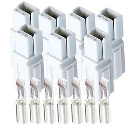 30 Amp Anderson Powerpole Connectors, PP15 to 45, White, w/12-16 AWG Heavy Duty Contact 30A, 600V (Pack of 7)