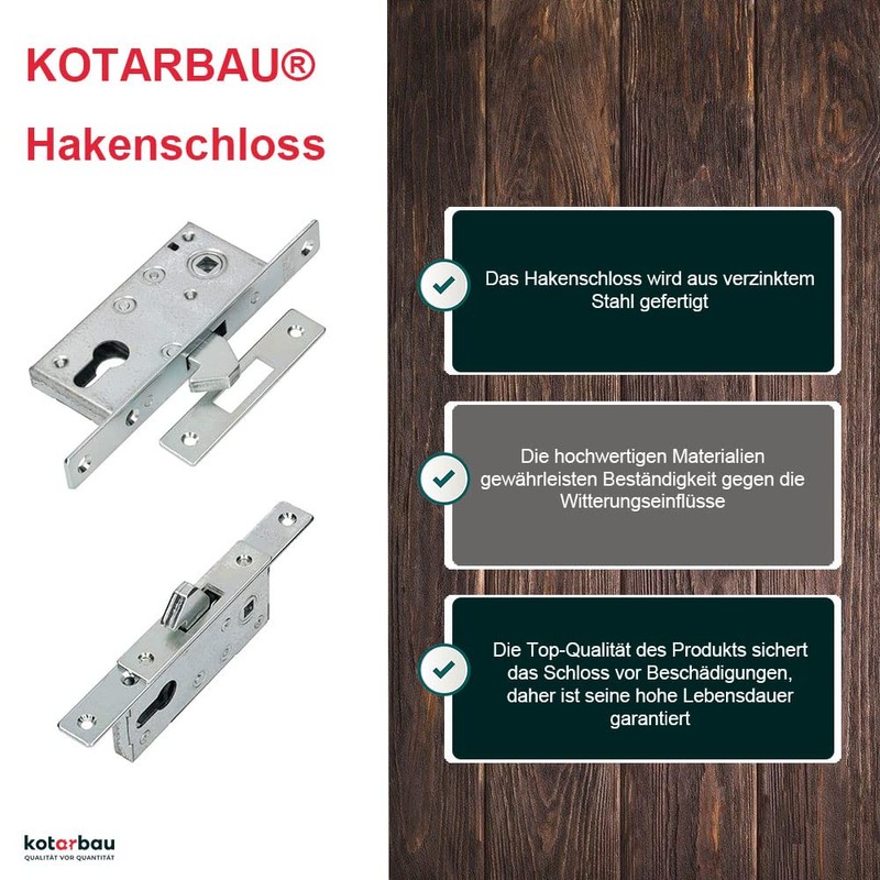 KOTARBAU® Hook Lock Sliding Gates Mortise Lock H-60 Sliding Door