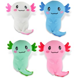 Sugar Ball Stress Relief Squeeze Toys - Fun Sensory Fidget Toys Perfect Party Favors, Gifts, and Relaxation Toys for Kids and Adults (Flour Type 4 Set Axolotl)