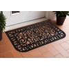 HomeRoots 18" X 30" Black Rubber Scrollwork Outdoor Door Mat