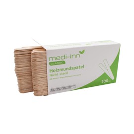 Medi-Inn Wooden Spatulas Pack of 100 Mouth Spatulas Craft Spatulas Size 150 x 18 x 1.5 mm