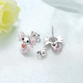 Axolotl Stud Earrings 925 Sterling Silver Axolotl Stud Cute Animal Jewelry Gift for Women (July)