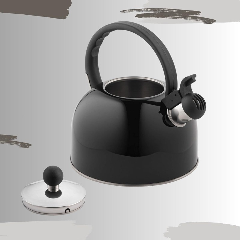 Venoly 2.5 Liter Whistling Tea Kettle - Modern Stainless Steel