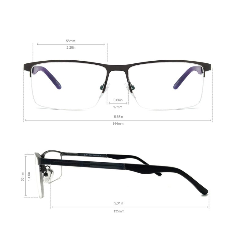 Global Glasses Men's Frame Glasses Blocking Blue Light Gaming Computer
