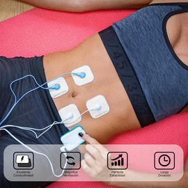 SensaMed - 16 Electrodos Pads Almohadillas Parches 5x5cm Botón 3.5mm - Compatibles con Equipos Hivox, Beurer, Electro Reflex Energizer, SOQI, Hidow