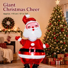Giant Santa Claus Foil Balloons for Christmas Decor – 2-Pack 47-Inch Festive Balloons for Holiday Parties
