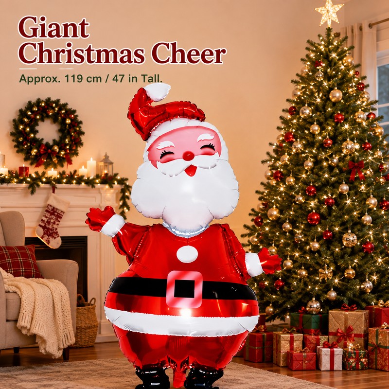 Giant Santa Claus Foil Balloons for Christmas Decor – 2-Pack