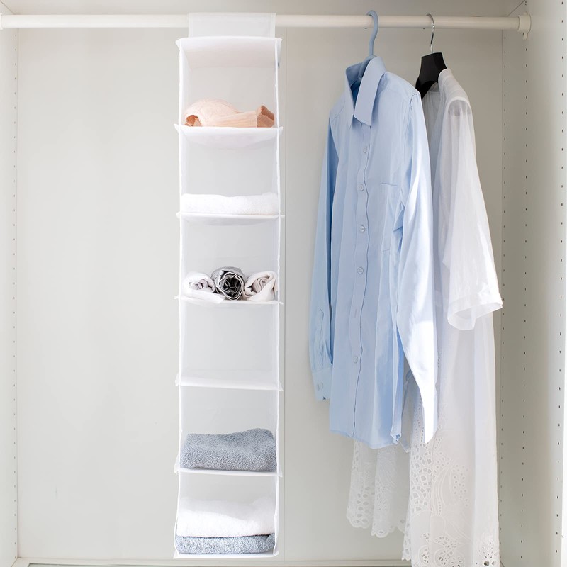 YINGGG 6 Shelves Hanging Wardrobe Organiser Storage Unit for Sweater