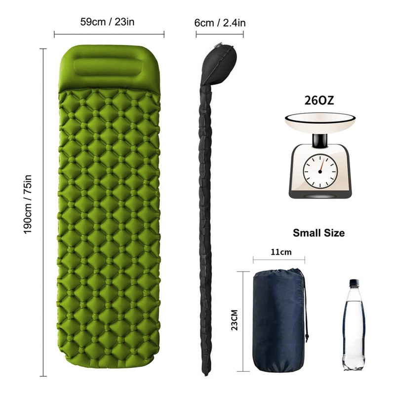 Camping Mat Inflatable Sleeping Pad Moistureproof Air Mattress Cushion Sofa