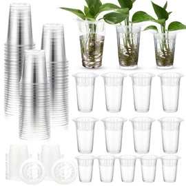 Baderke 35 Pcs Plastic Plant Propagation Station Desktop Terrariums Plant Tabletop Vase with Hydroponic Baskets for Indoor Home Office Desktop Decor (4.25'',4.57'',5.47'')