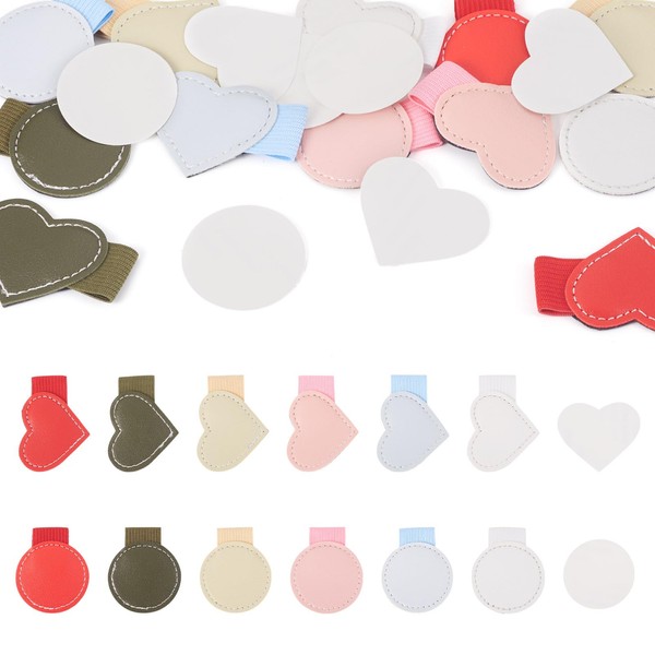 Craftdady 12Pcs Self-Adhesive Leather Heart Pen Holder with Pencil Elastic