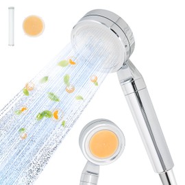 ELARIV Vitamin C Filtered Shower Head, High Pressure, Hard Water, Chlorine Removing, Dual Filtration, Replaceable Filters (Chrome)
