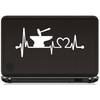 K1148 Blacksmith Anvil and Hammer Heartbeat Lifeline Monitor Decal Sticker