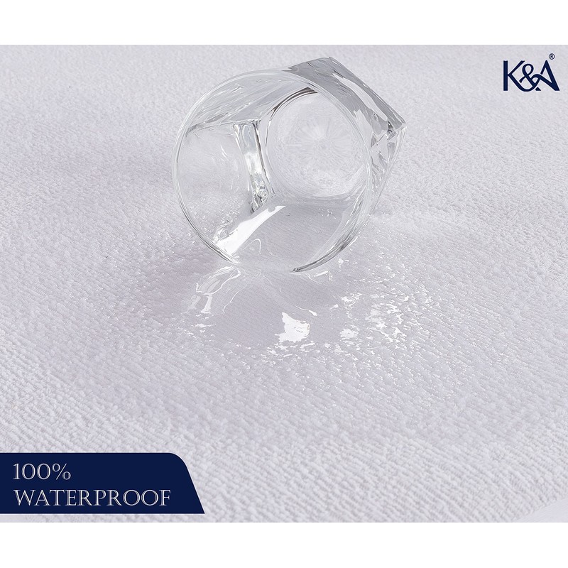 K&A® Terry Waterproof Mattress Protector | Soft Terry Towel Mattress