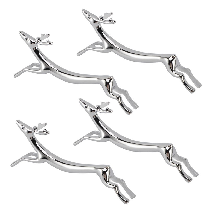 4PCS Cutlery Rest Silver Chopstick Stand Electroplated Polished Zinc Alloy
