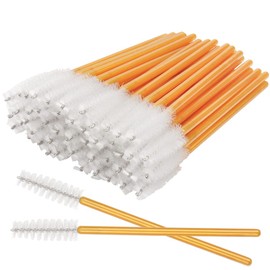 Paquete de 300 cepillos desechables para pestañas postizas, para extensiones de pestañas, herramienta de maquillaje a granel, mango dorado, Gold/White-300Pcs