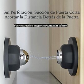 GeorgeX 2 Piezas Tope de Puerta Magnético, Imanes para Puertas Aleación de Zinc Tope para Puerta con Almohadillas Autoadhesivas 3M y Tornillo de Montaje, para Familia y Oficina