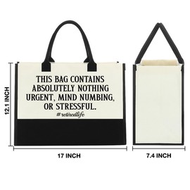 Nvhai Funny Retirement Gifts for Women, Retired Gifts for Coworker Boss Leader Mom Friends Retirement Canvas Tote Bag for Women Shopping Grocery Bag