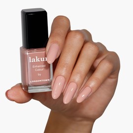 LONDONTOWN lakur Nail Polish - Chip-Resistant, Non-Toxic, Conditions & Hydrates Nails | Glossy Neutral Rose Latte Creme, 0.40 fl oz
