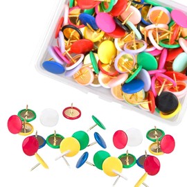 100 PCS Colourful Push Pins Drawing Pins – Plastic Push Pins for Cork Boards, Bulletin Boards, Maps, Office, and Home Organization