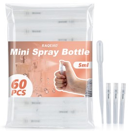 RAQEHO 60PCS Mini Spray Bottle - 5ml Small Travel Size Spray Bottle Mini Refillable Perfume Spray Bottles Continuou Fine Mist Empty Atomizer Cologne Sprayer Perfume Refill Bottle Hair Spritz Bottle