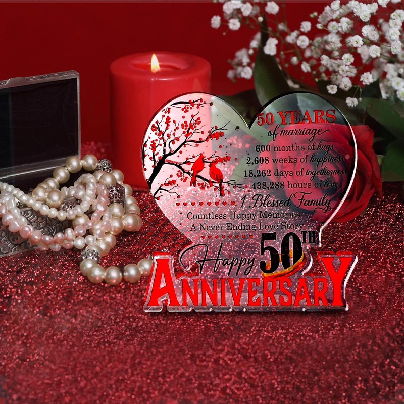50th Wedding Anniversary Acrylic 50th Wedding Anniversary Decoration for Wife