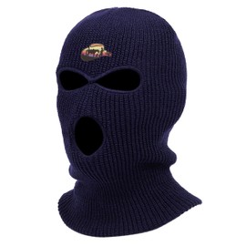 Cowboy Hat Embroidered Three Hole Ski Mask Balaclava (Navy Blue)