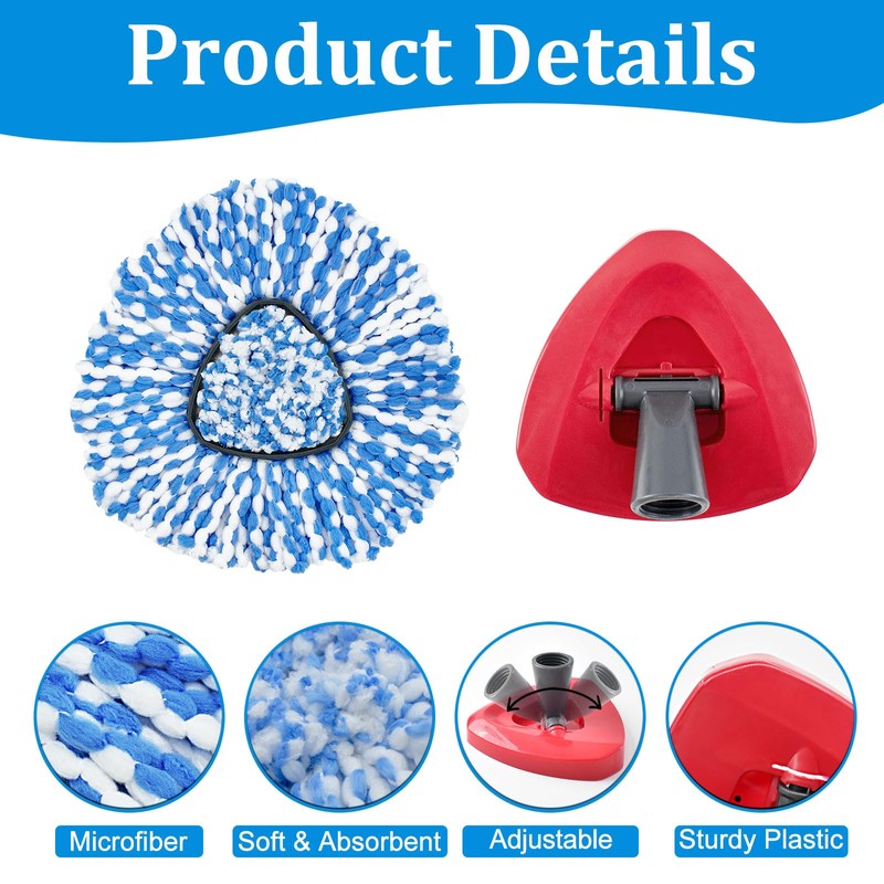 Mop Heads Replacements for O-Cedar RinseClean 2-Tank Spin Mop, Mop