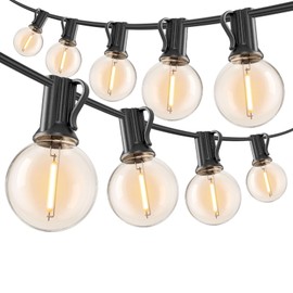 RTTY - Cadena de luces LED G40 de 25 pies, con 13 bombillas, inastillables, impermeables, regulables, conectables, para colgar al aire última intervensión, para fiestas, cafeterías, patios, balcones,