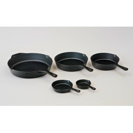 Home VSS Cast Iron， Pre-Seasoned Skillet 5pcs Set, Including 3", 5", 8", 9" and 12"